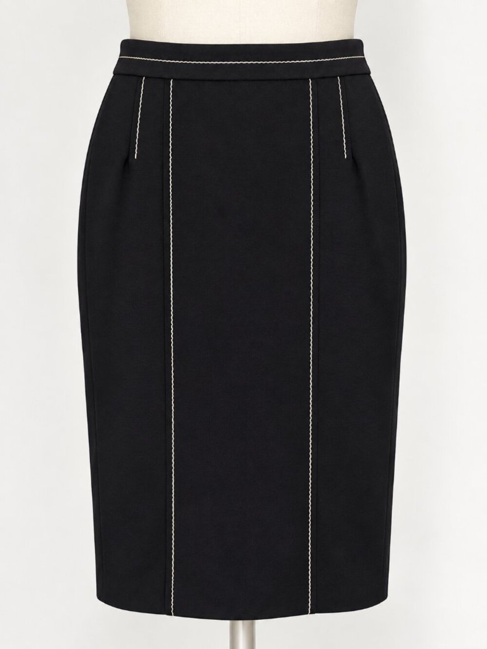 Ann Taylor NWT Black Contrast Stitch Pencil Skirt Size 8 $89